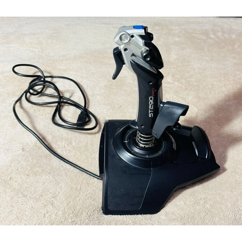 Saitek ST290 Stick Wired USB PC Joystick Flight Stick w/ Throttle Black untested